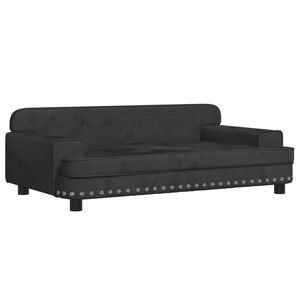 vidaXL Divano per Bambini Nero 90x53x30 cm in Velluto