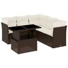vidaXL Set Divano da Giardino 6 pz con Cuscini Marrone in Polyrattan