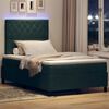vidaXL Letto a Sorgente LED Verde Scuro 120 x 200 cm Tessuto
