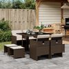 vidaXL Set da Pranzo da Giardino 9pz con Cuscini Marrone in Polyrattan