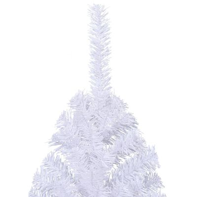 vidaXL Albero di Natale Artificiale Metà con Supporto Bianco 210cm PVC