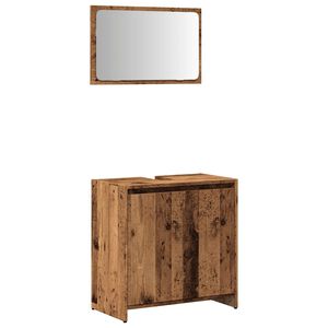 vidaXL Set Mobili da Bagno 2 pz Legno Antico in Legno Multistrato