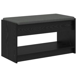 vidaXL Panca per ingresso Rovere Nero 83 x 38 x 45 cm