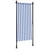 vidaXL Tenda a Rullo Esterno Blu e Bianca 100x270cm Tessuto e Acciaio