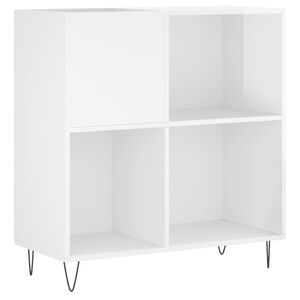vidaXL Mobile Porta Dischi Bianco Lucido 84,5x38x89 Legno Multistrato