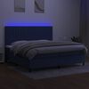 vidaXL Letto a Molle Materasso e LED Blu 200x200cm in Tessuto