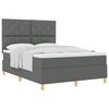 vidaXL Letto a molle con materasso Grigio scuro 160 x 200 cm Tessuto