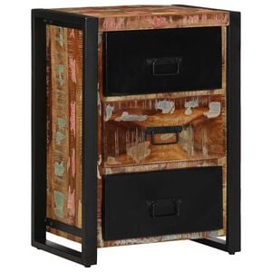 vidaXL Mobiletto con cassetti multicolore 50x35x70 cm in legno massello di recupero