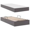 vidaXL Letto con contenitore e materasso 2 pcs Grigio Pelle