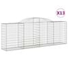 vidaXL Cesti Gabbioni ad Arco 13 pz 300x50x100/120 cm Ferro Zincato