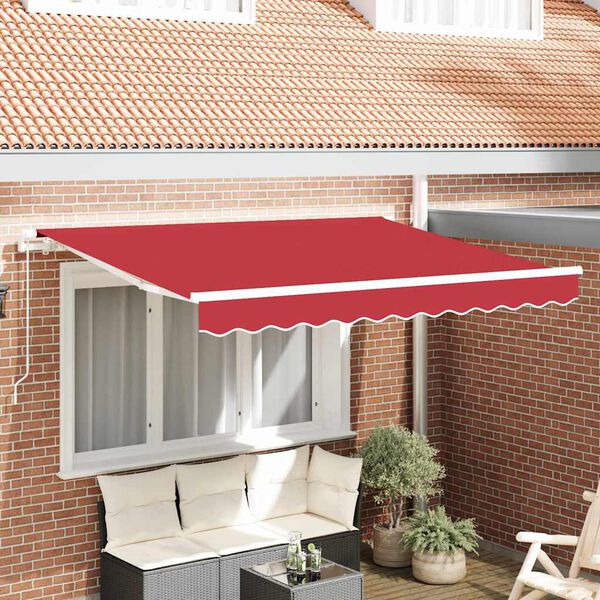 vidaXL Tenda Retrattile Rosso 350 x 200 cm Tessuto