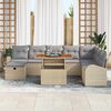 vidaXL Set Divano da Giardino 9 pcs Beige polyrattan