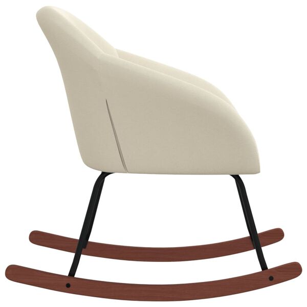 vidaXL Sedia a Dondolo Crema in Tessuto