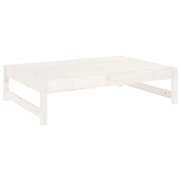 vidaXL Poggiapiedi da Giardino 120x80 cm Legno Massello di Pino Bianco