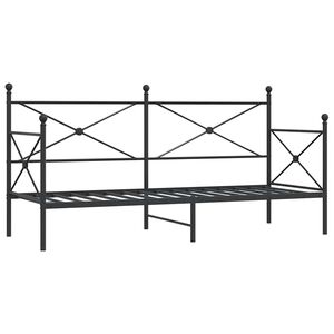 vidaXL Dormeuse senza Materasso Nero 90x200 cm in Acciaio