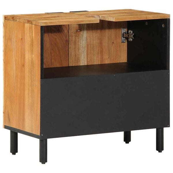 vidaXL Armadio per Lavabo da Bagno con porta Legno di Acacia Massello