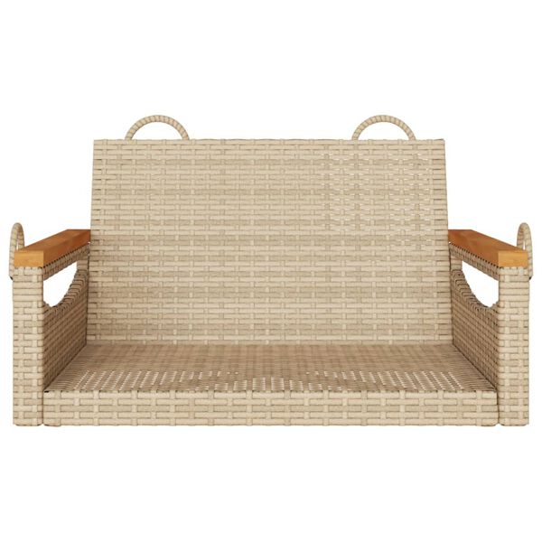 vidaXL Panchina a Dondolo Beige 63x62x40 cm in Polyrattan