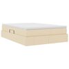 vidaXL Letto con contenitore e materasso Crema 140 x 200 cm Poliestere