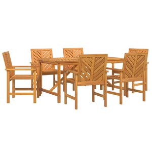 vidaXL Set da Pranzo per Giardino 7 pcs Marrone