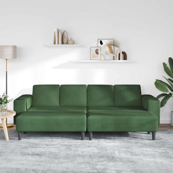 vidaXL Divano Verde Scuro 250 x 188 x 76 cm Tessuto in Cords
