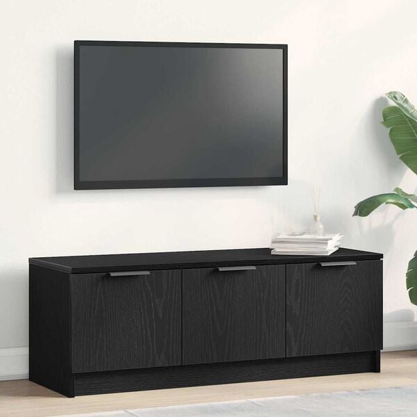vidaXL Mobile TV Rovere Nero 102 x 35 x 36,5 cm Legno multistrato