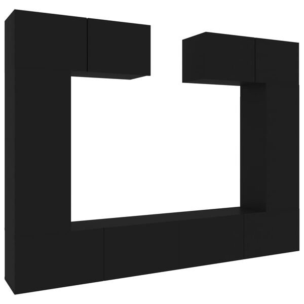 vidaXL Set Mobili Porta TV 6 pz Nero in Legno Multistrato