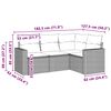 vidaXL Set Divano da Giardino 4pz con Cuscini Grigio Chiaro Polyrattan