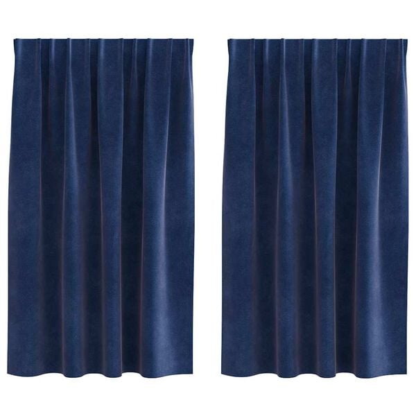 vidaXL Tende oscuranti 2 pcs Blu Scuro 140 x 140 cm Velluto