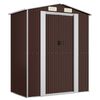 vidaXL Capanno da Giardino Marrone Scuro 192x108x223cm Acciaio Zincato
