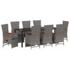 vidaXL Set da Pranzo per Giardino 9 pz Grigio polyrattan