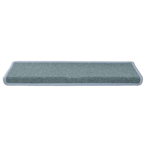 vidaXL Tappetini per scale 15 pz 65x21x4 cm Blu mare con bordo rettangolare