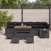 vidaXL Set Divano da Giardino con cuscino 12 pcs Nero polyrattan