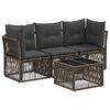 vidaXL Set Divano da Giardino 4 pz Grigio polyrattan