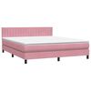vidaXL Letto a Molle con Materasso e LED Rosa 180x210 cm in Velluto