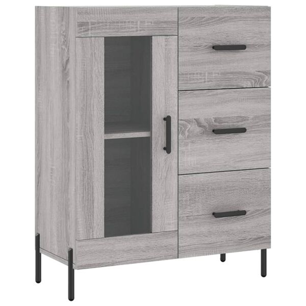 vidaXL Credenza Grigio Sonoma 69,5x34x90 cm in Legno Multistrato