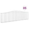 vidaXL Cesti Gabbioni ad Arco 5 pz 400x30x100/120 cm Ferro Zincato
