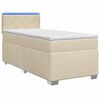 vidaXL Letto con Box Spring, Materasso e LED Crema 100 x 200 cm