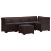 vidaXL Divano da Giardino 5 Posti con Cuscini Stile Rattan PP Marrone