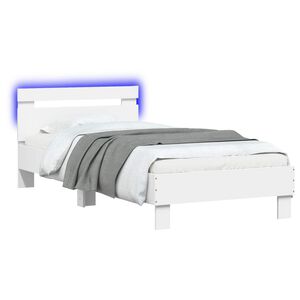 vidaXL Letto con LED Bianco 80 x 200 cm Legno ingegnerizzato