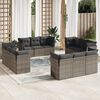 vidaXL Set Divani da Giardino 12 pz con Cuscini Grigio in Polyrattan