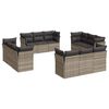vidaXL Set Divano Giardino 12 pz con Cuscini Grigio Chiaro Polyrattan