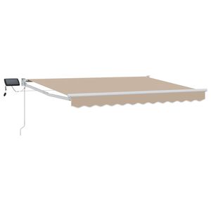 vidaXL Tenda retrattile manuale con LED Beige 3,5 x 2,5 m