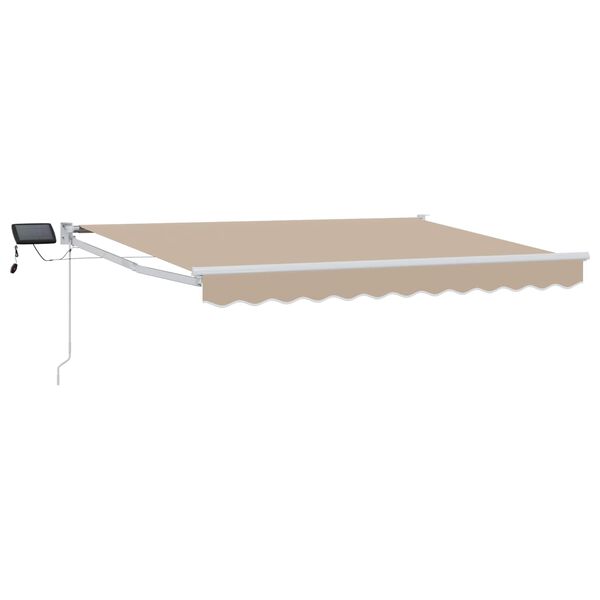 vidaXL Tenda retrattile manuale con LED Beige 3,5 x 2,5 m
