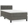vidaXL Giroletto a Molle con Materasso Grigio Scuro 90x200 cm Velluto