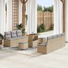 vidaXL Set Divano da Giardino con cuscino 10 pcs Beige e Grigio Chiaro
