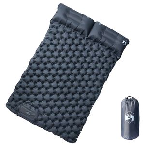 vidaXL Materasso Campeggio Autogonfiabile con Cuscini 2 Persone Grigio