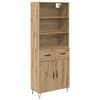 vidaXL Credenza 2 pcs Rovere artigianale 69,5 x 34 x 180 cm