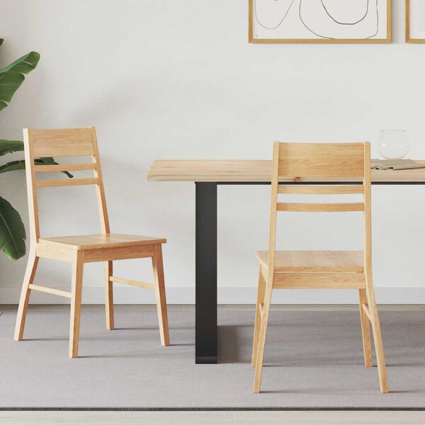vidaXL Sedie da pranzo 2 pcs Naturale 43 x 54 x 89 cm