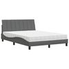 vidaXL Letto con Materasso Hanko Grigio Scuro 140x190 cm Tessuto
