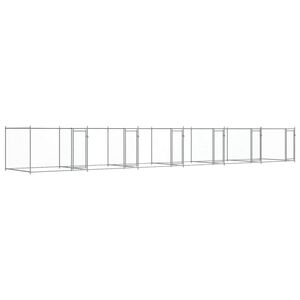 vidaXL Gabbia per Cani con Porte Grigia 12x2x1,5 m in Acciaio Zincato